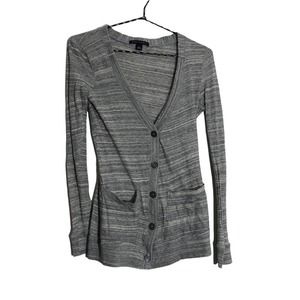 Banana Republic light heathered gray button up light weight cotton cardigan med